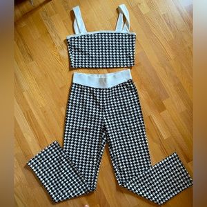 Two-piece White and Black SHEIN set